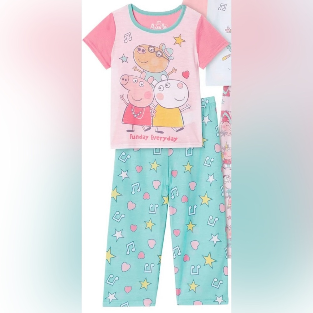 Peppa Pig Pink and Blue Pajama Set 5T